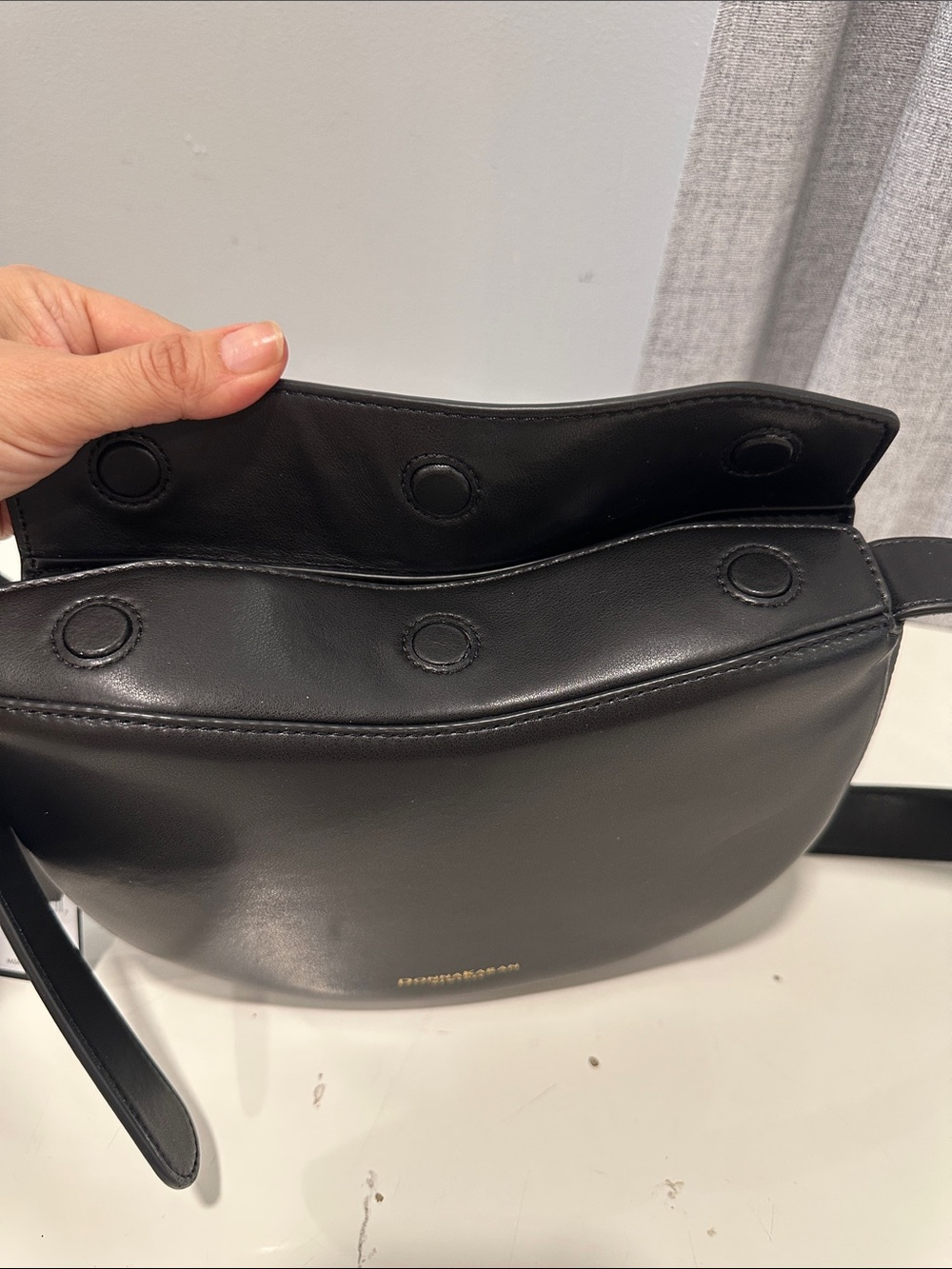 Donna Karan newyork Black Leather Crescent Shoulder /crossbody bag with dust bag - Picture 9 of 14